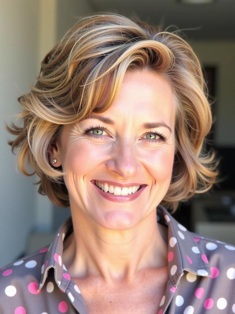 short wavy hairstyles for women over 50