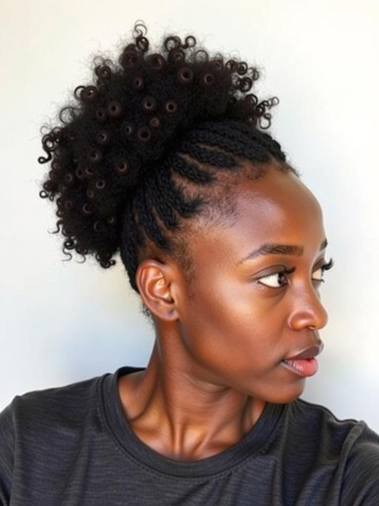 natural hairstyles with marley hair updo