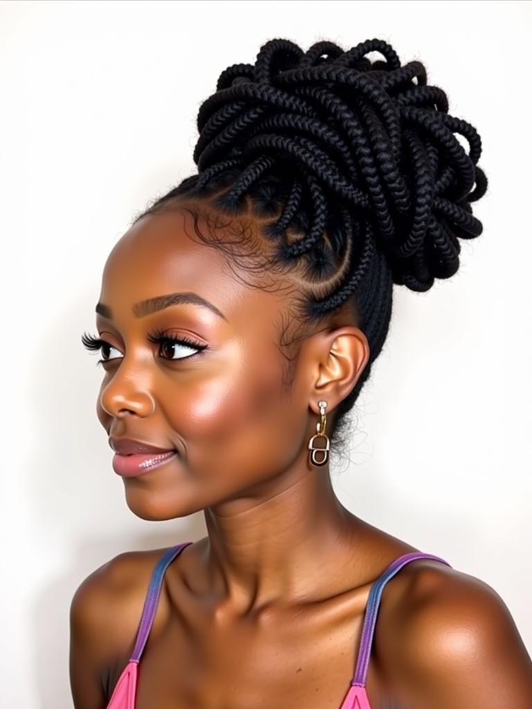 marley twist updo hairstyles black women