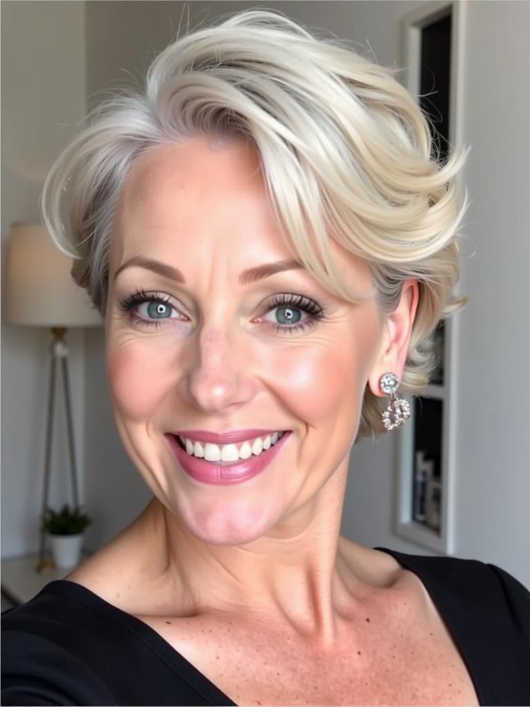 short wavy hairstyles for women over 50