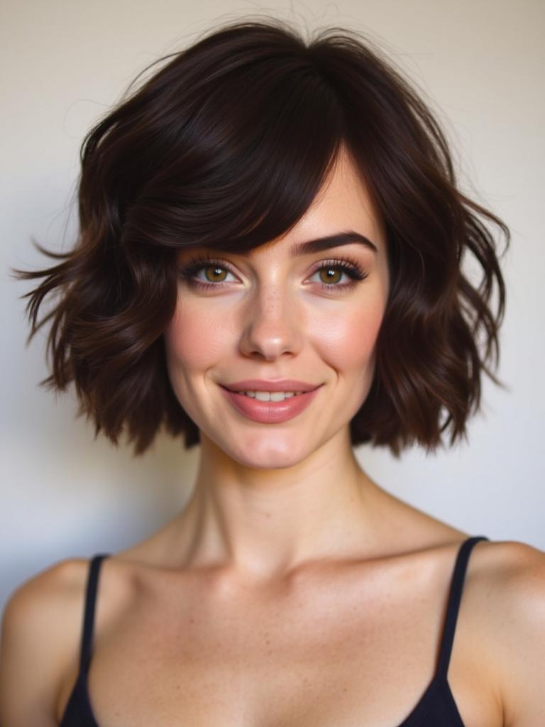 short wavy hairstyles for women half up