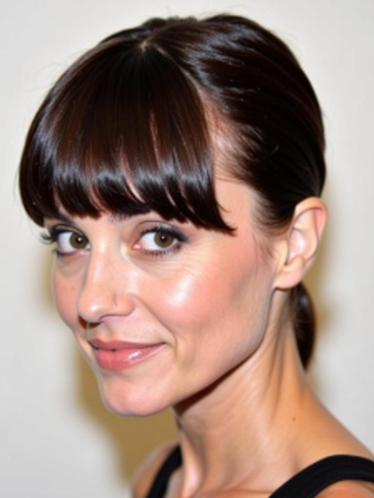 slick back hairstyles with bangs short