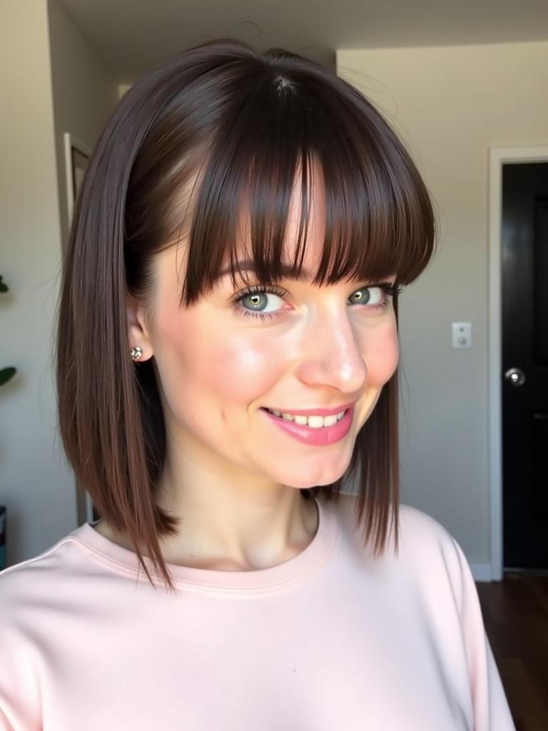 slick back hairstyles with bangs short