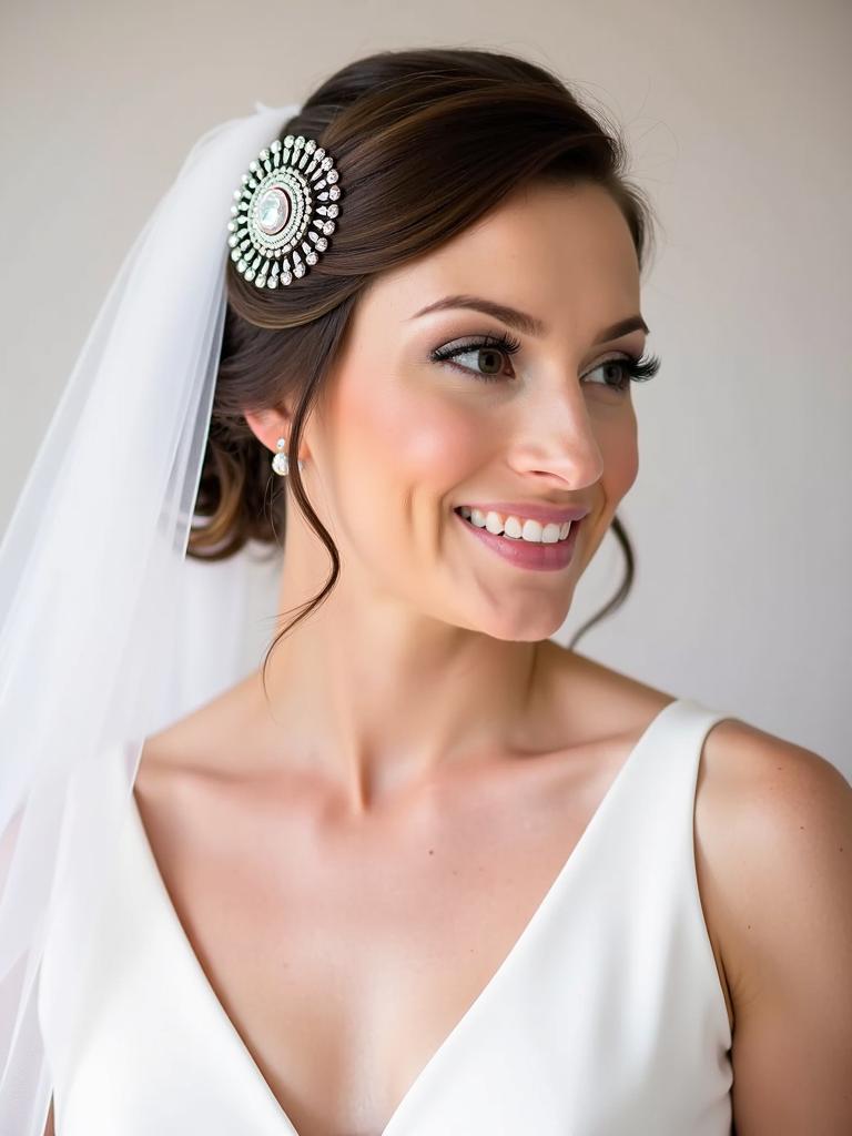 spring wedding hairstyles bride with veil