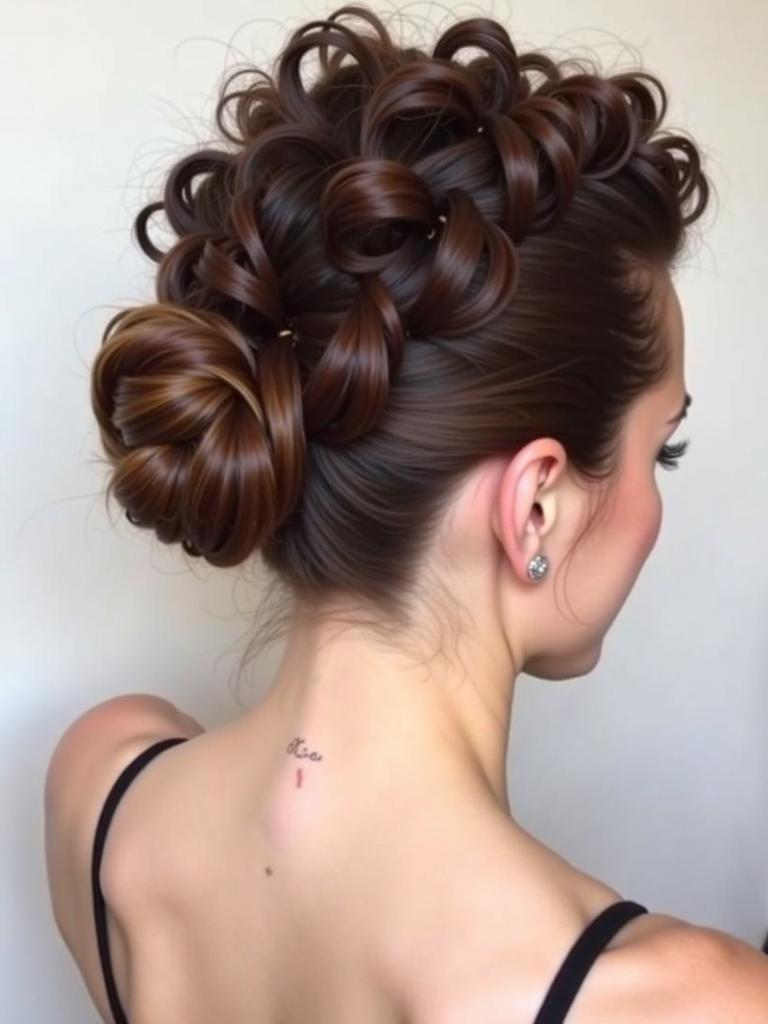 slicked bun hairstyles curly hair