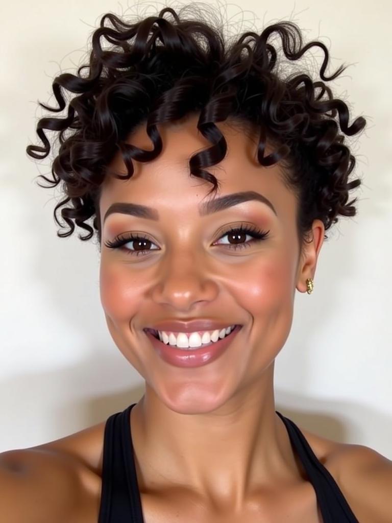 cute short curly hairstyles for sports