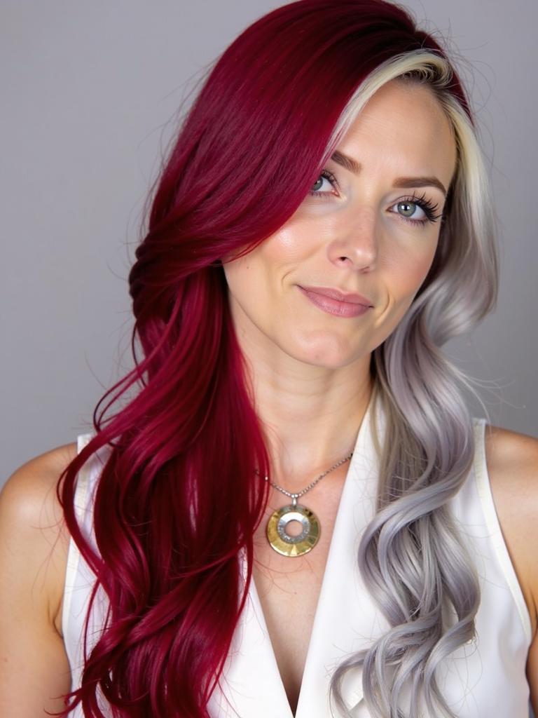 red and silver hair color ideas