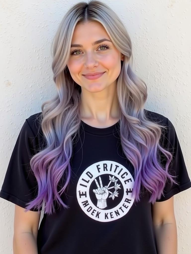 silver and purple hair color ideas