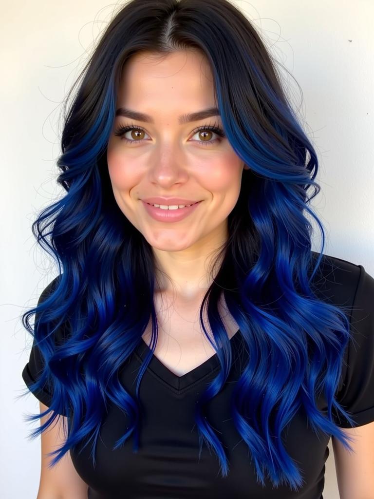 black and midnight blue hair ideas