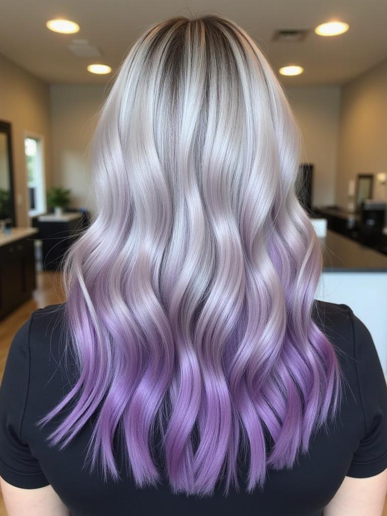 silver and purple hair color ideas