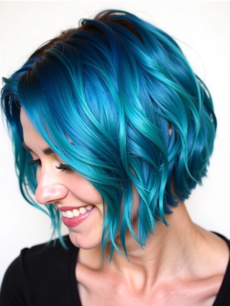 blue hair color ideas short hair