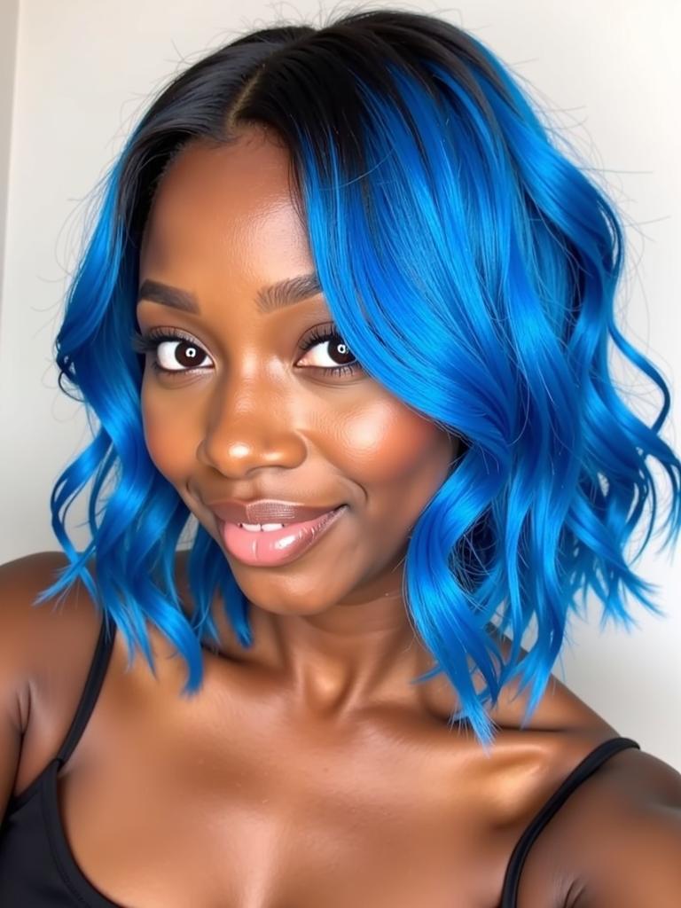 blue hair dye ideas black women