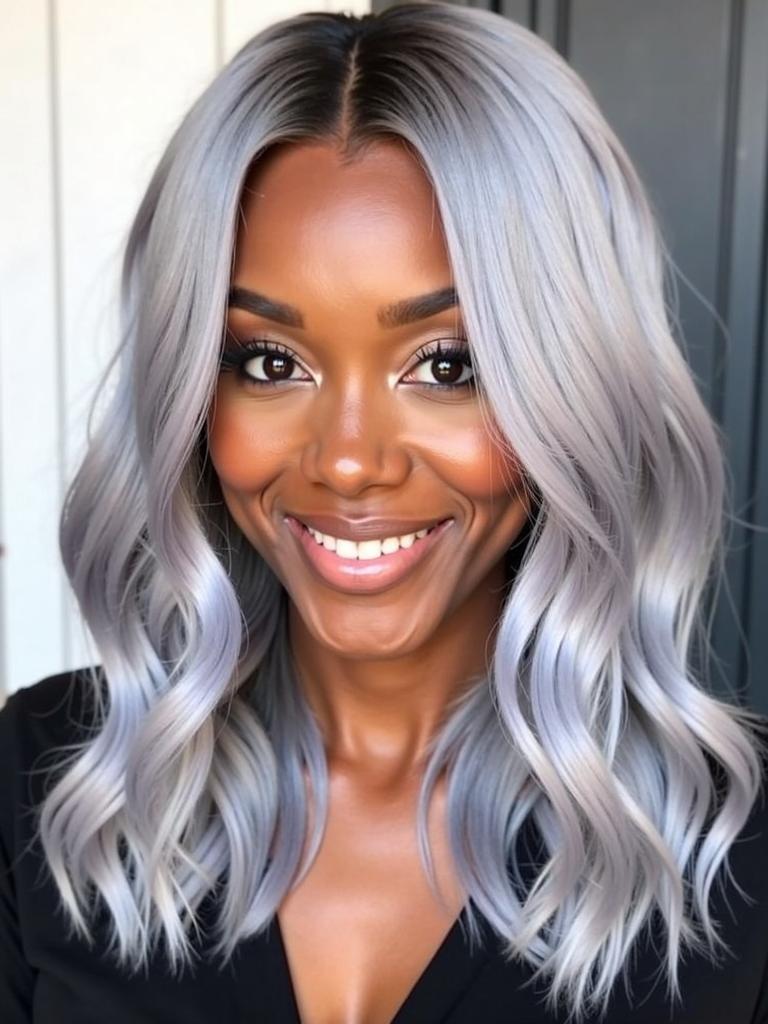 silver hair color ideas for black women