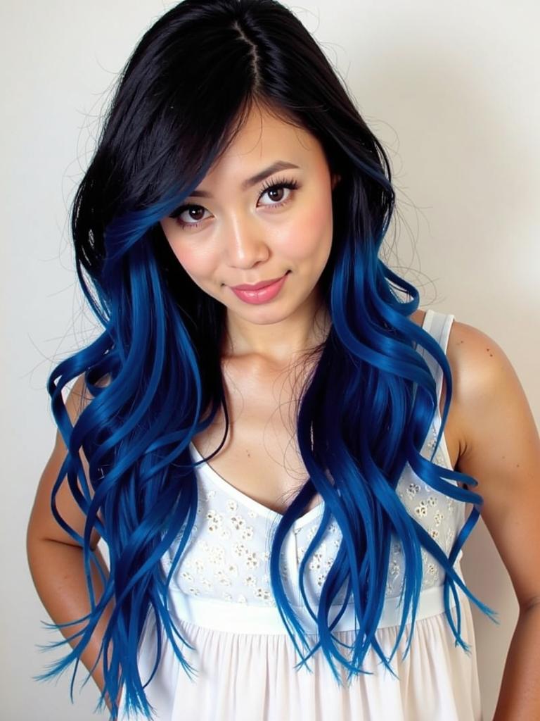 black and midnight blue hair ideas