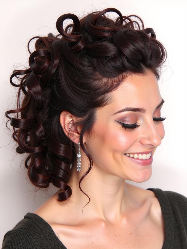 slicked back curly hairstyles