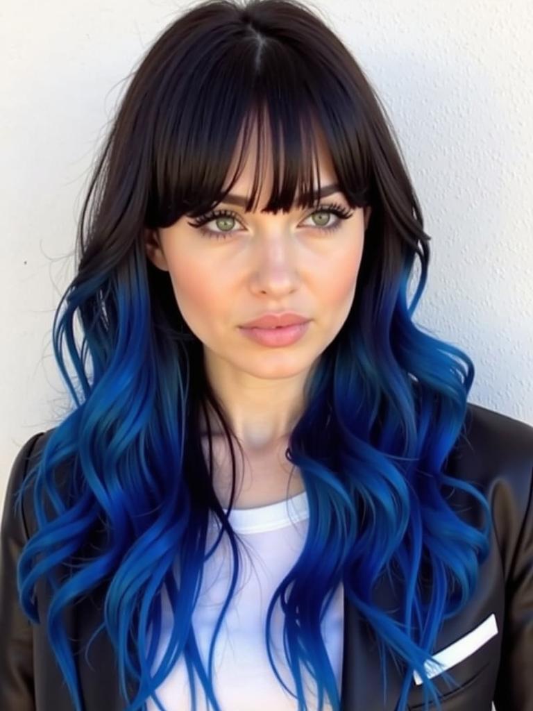 blue hair color ideas for brunettes