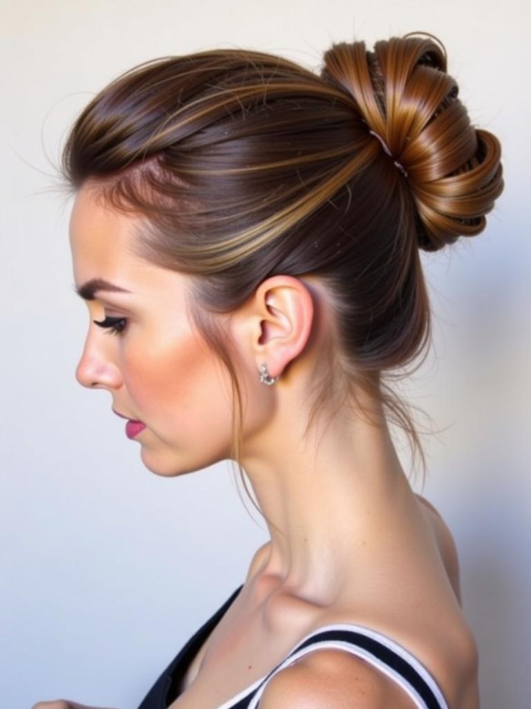 bun hairstyles for long hair dance