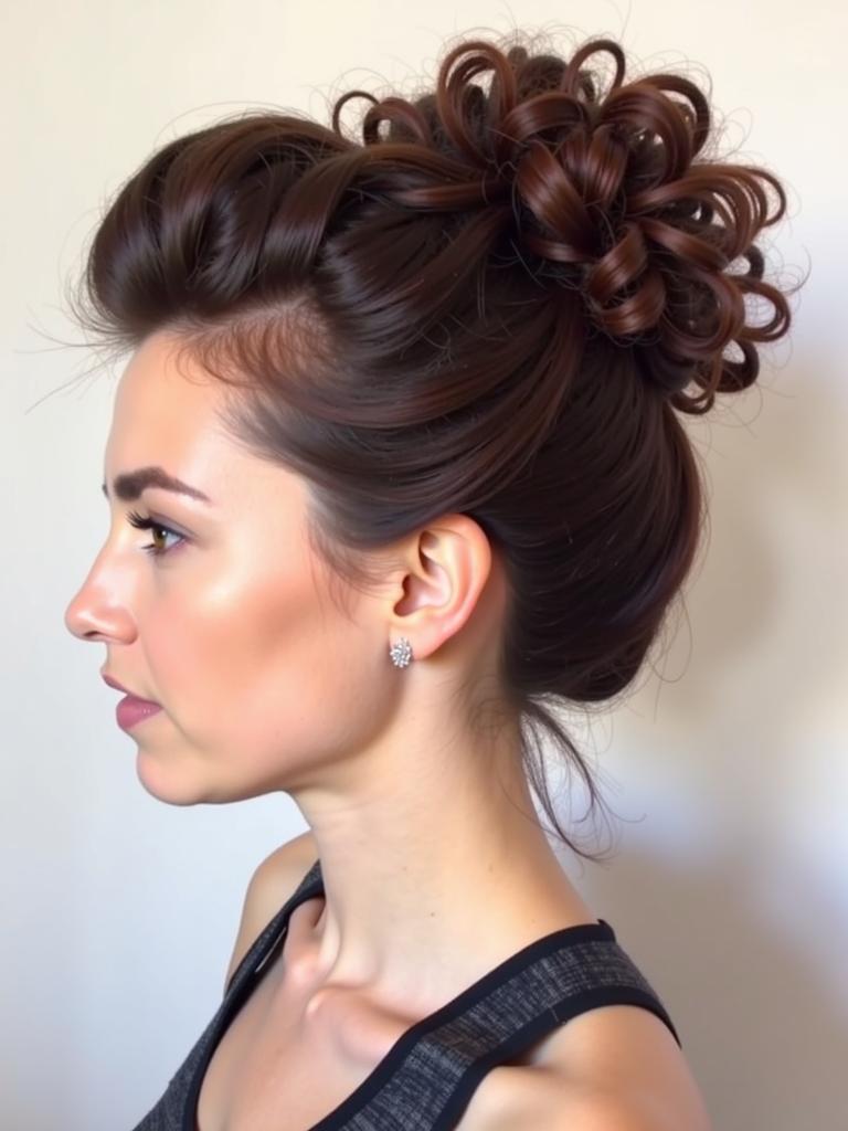 curly hairstyles sports updo