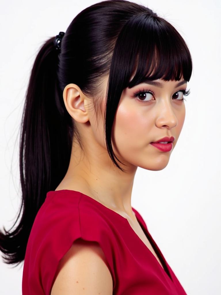 hairstyles with bangs slick back