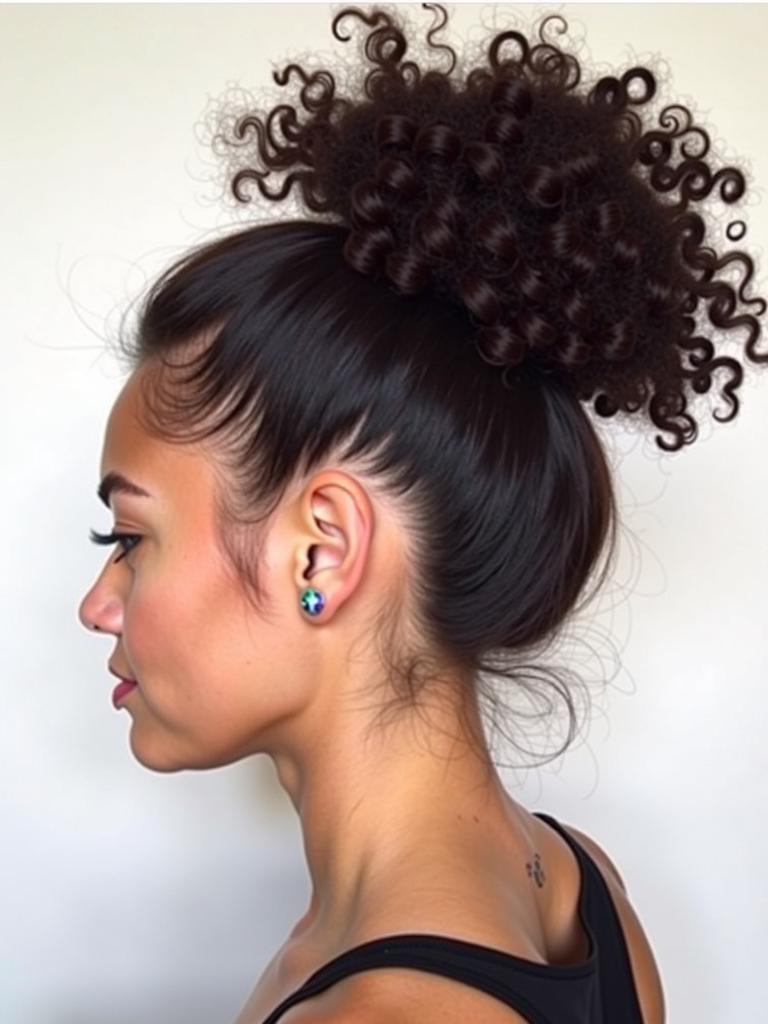 curly hairstyles sports updo