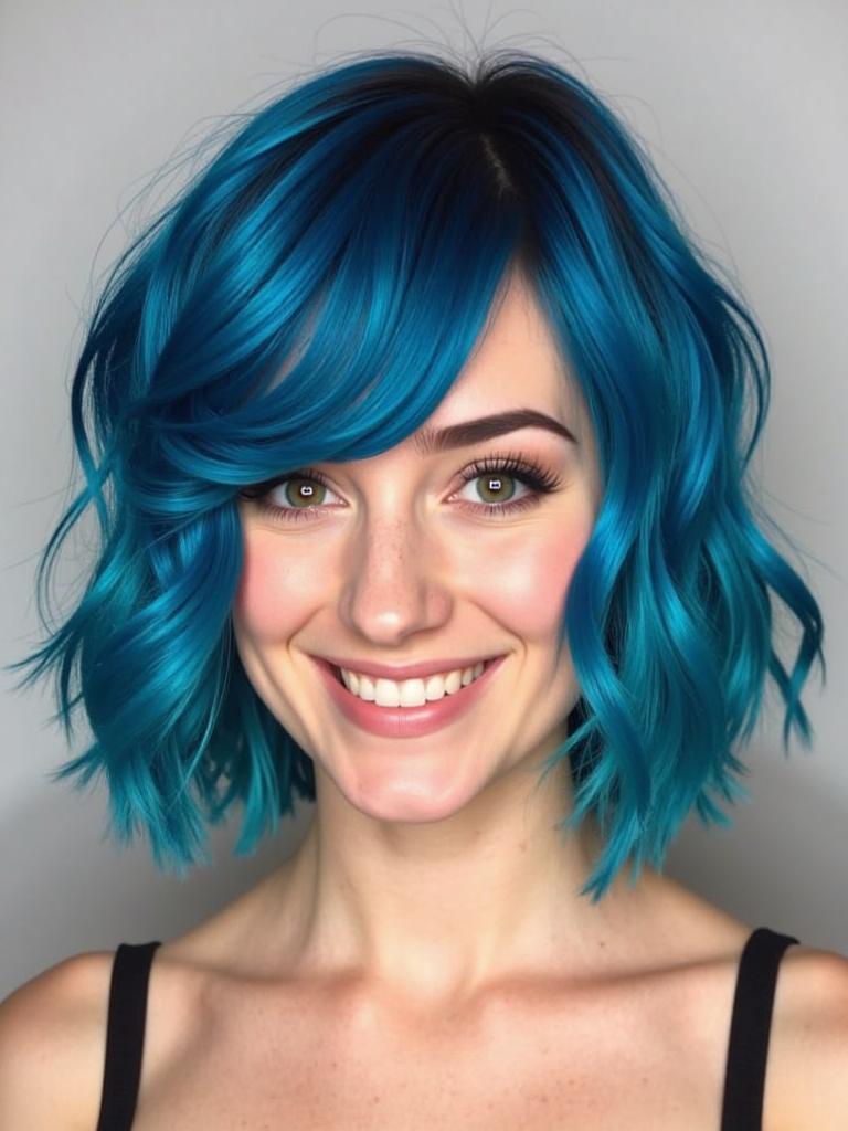 blue hair color ideas for short hair