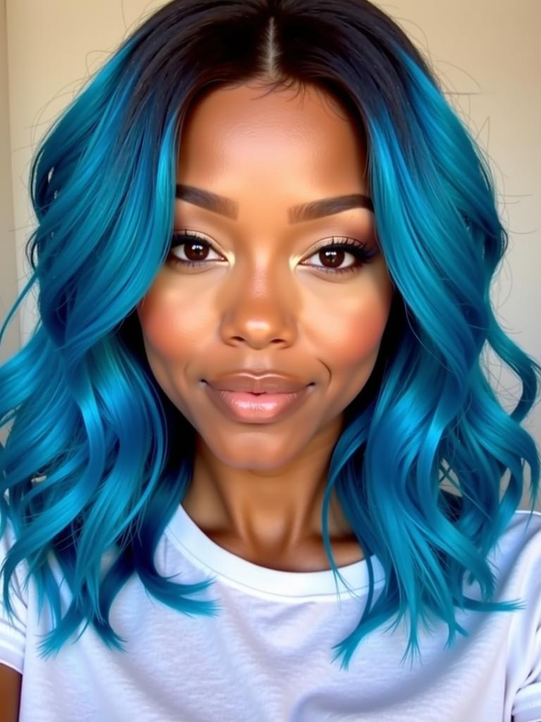 blue hair color ideas for black women