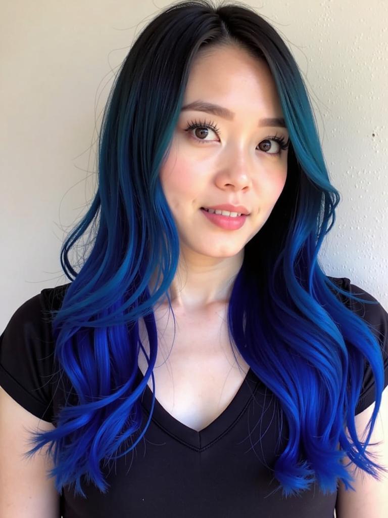 hair color ideas blue and black