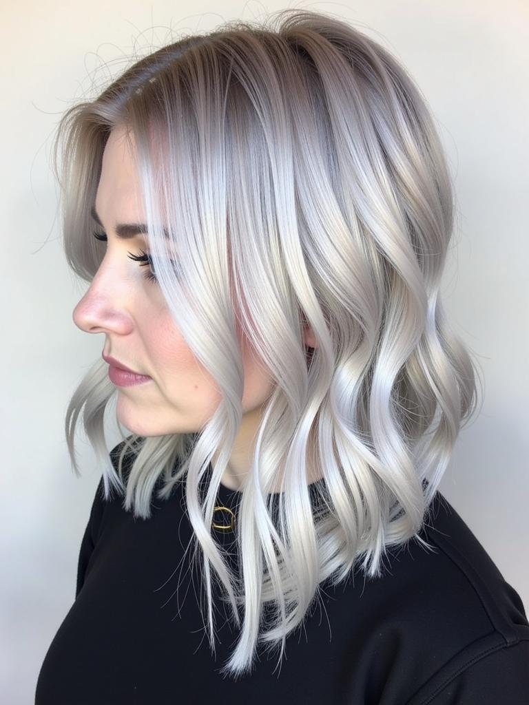 silver hair color ideas medium length