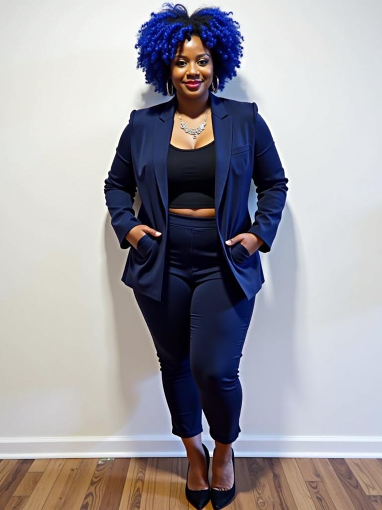 blue hair outfit ideas black women