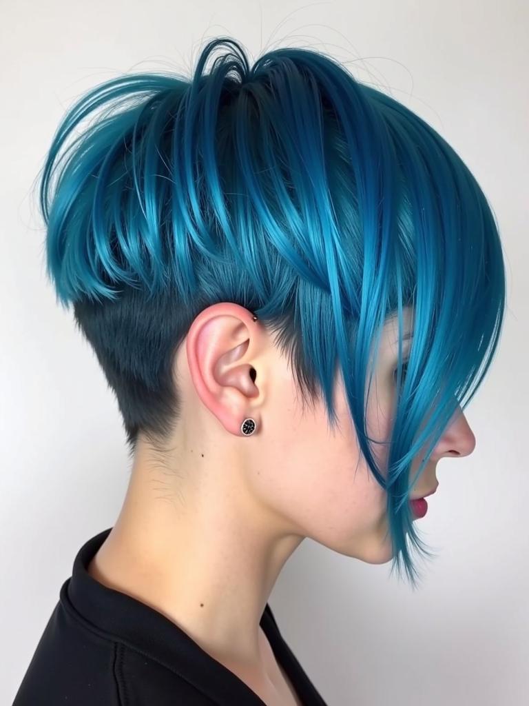 blue hair color ideas for short hair