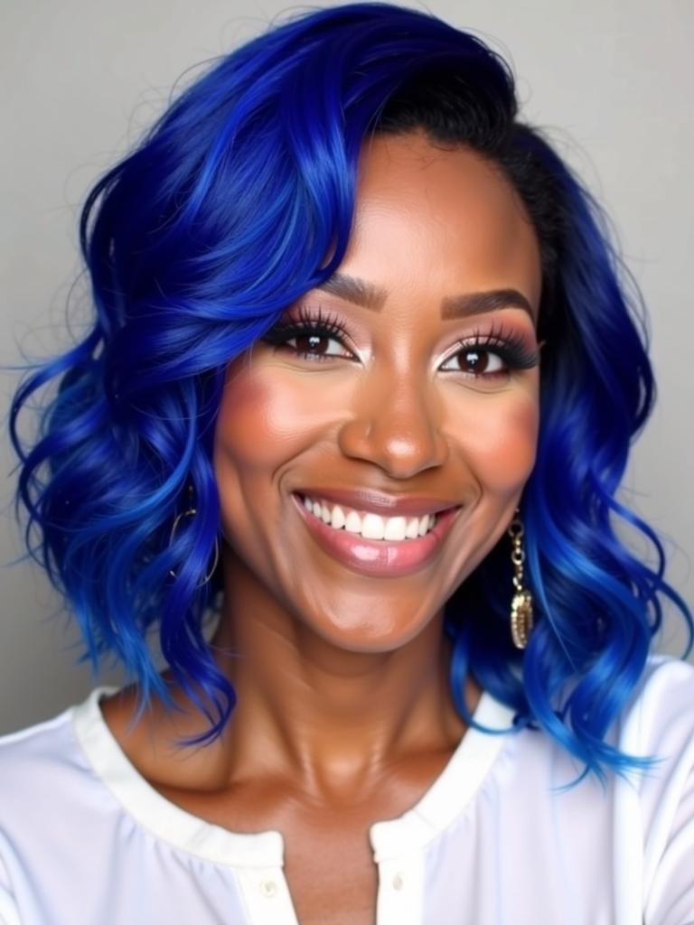 blue hair color ideas for black women