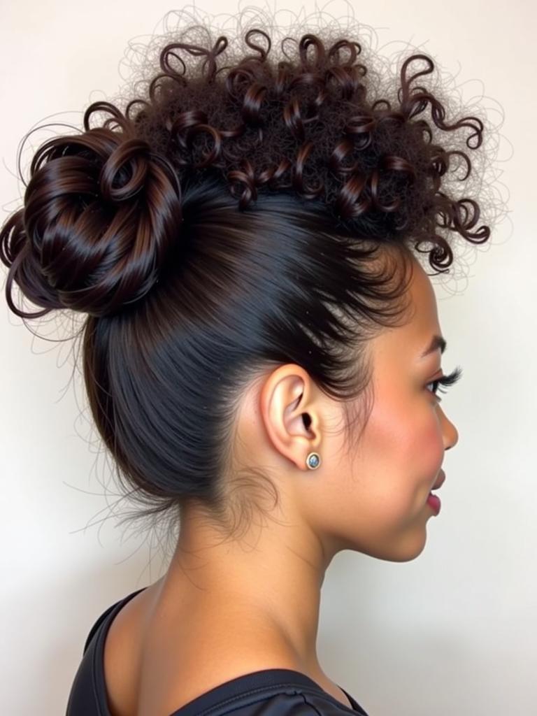 curly hairstyles sports updo