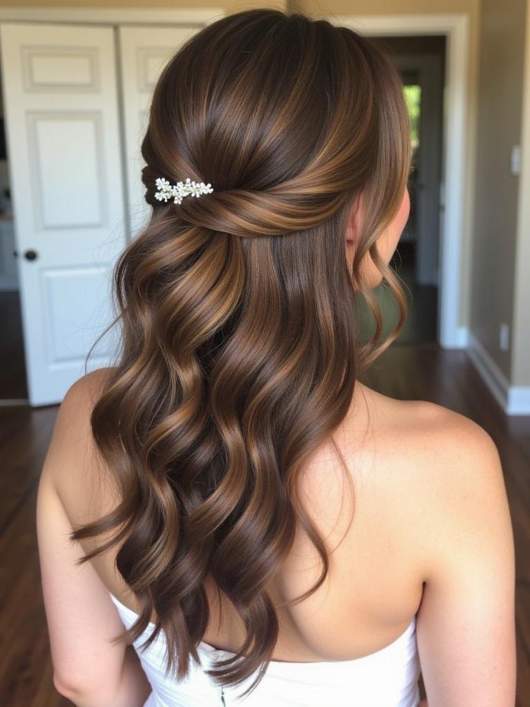 spring wedding hairstyles bridesmaid half up