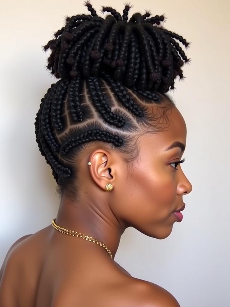 natural hairstyles with marley hair updo