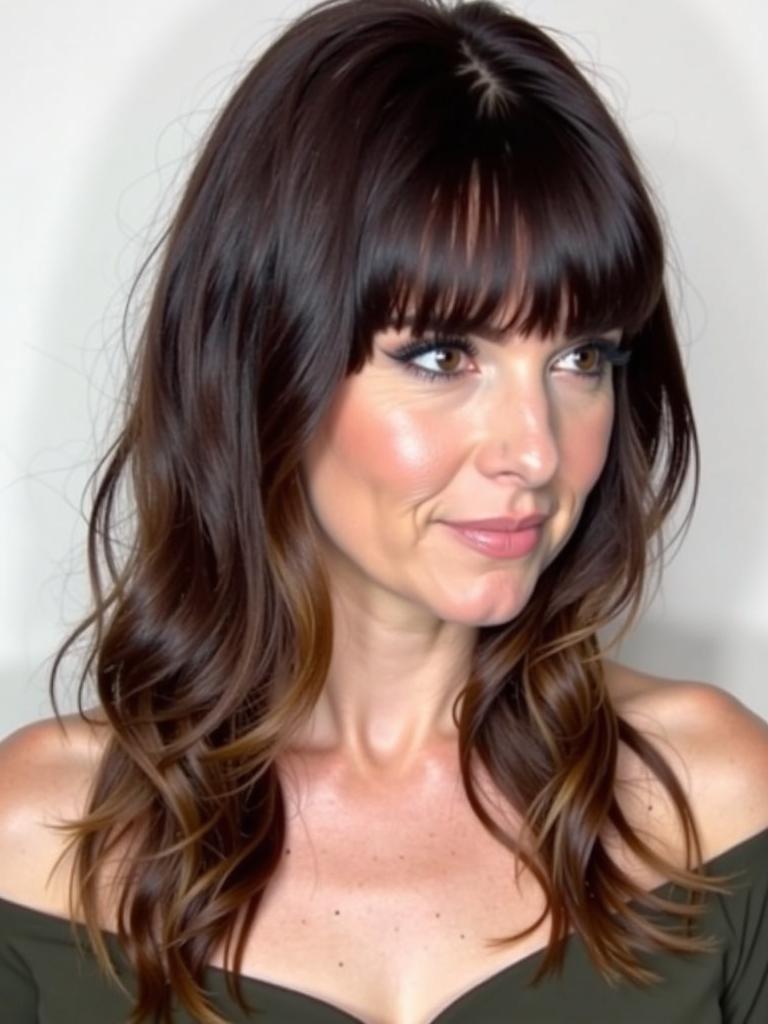 slick hairstyles with bangs