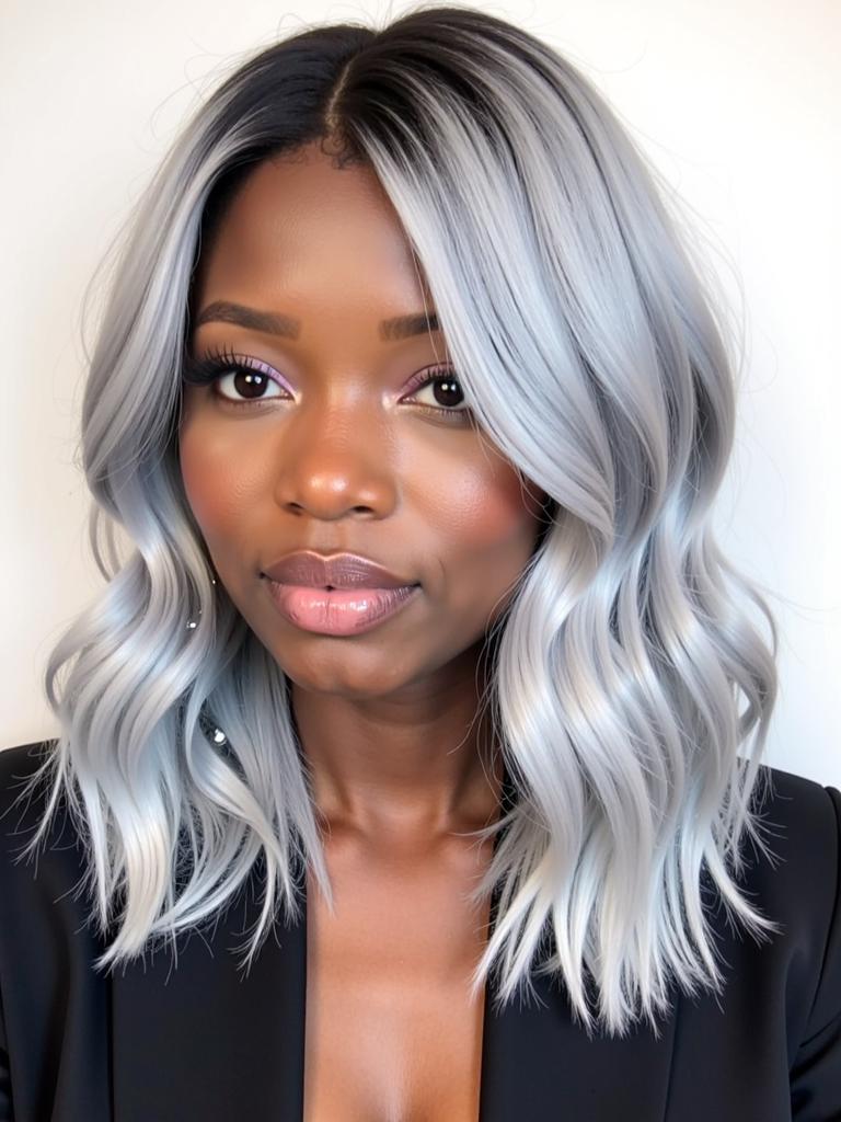 silver hair color ideas for black women