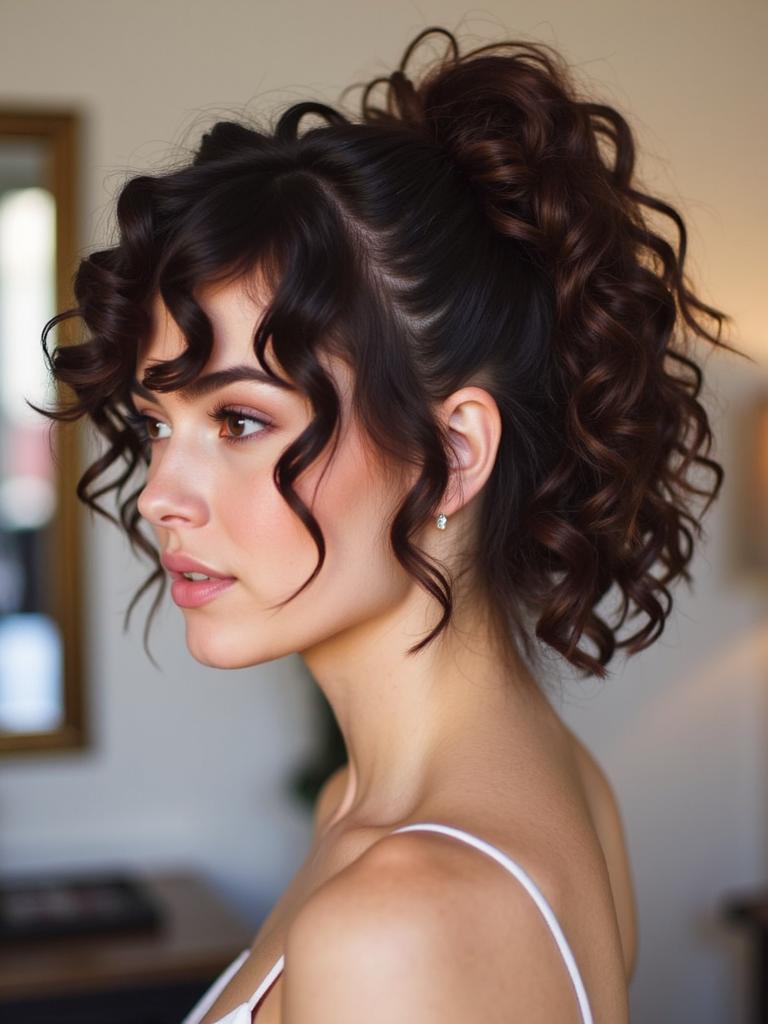 hairstyles for curly hair slicked back