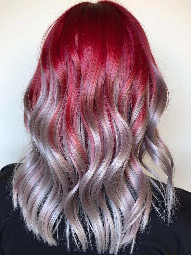 red and silver hair color ideas