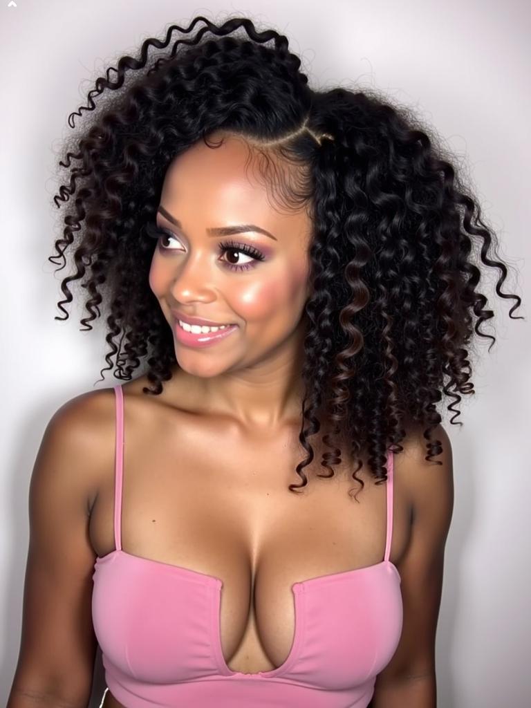 curly hairstyles slicked front pieces