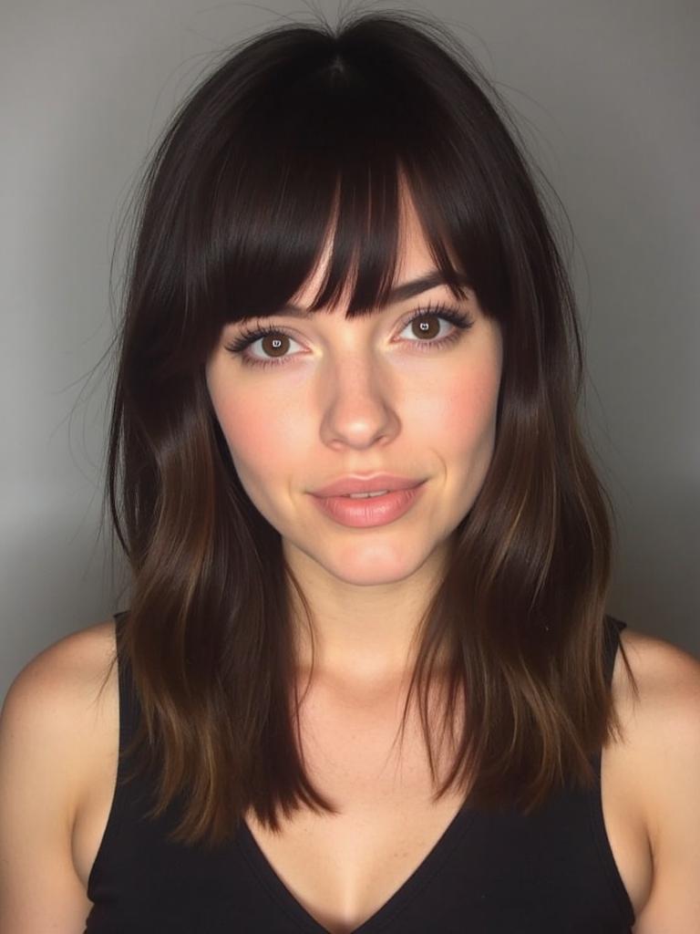 slick hairstyles with bangs straight