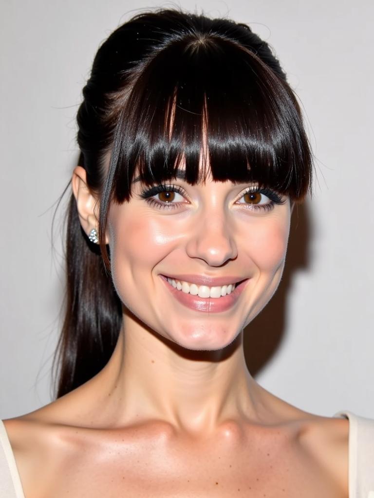 hairstyles with bangs slick back