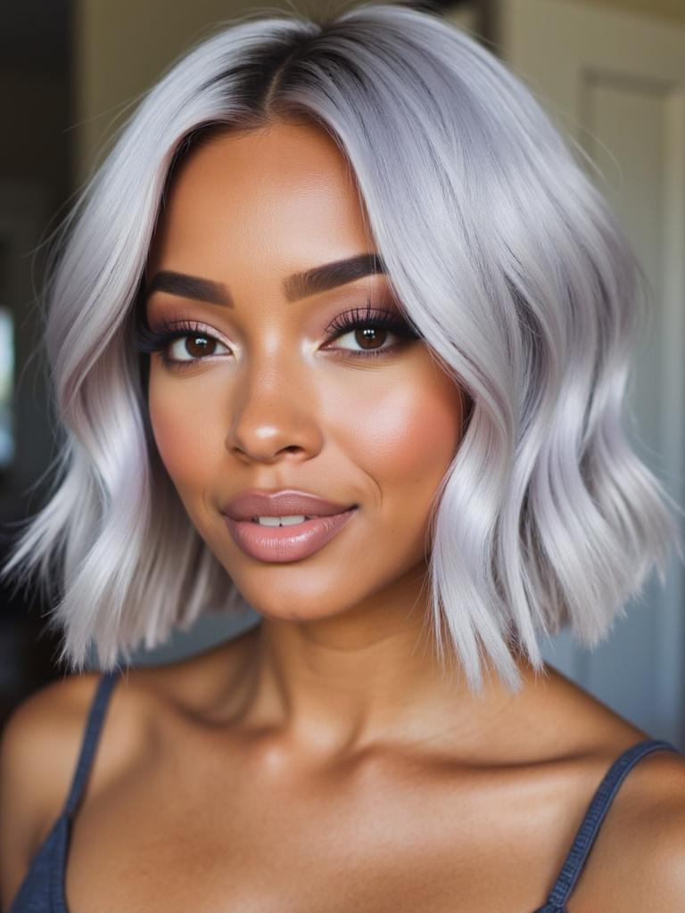 silver hair color ideas for black women