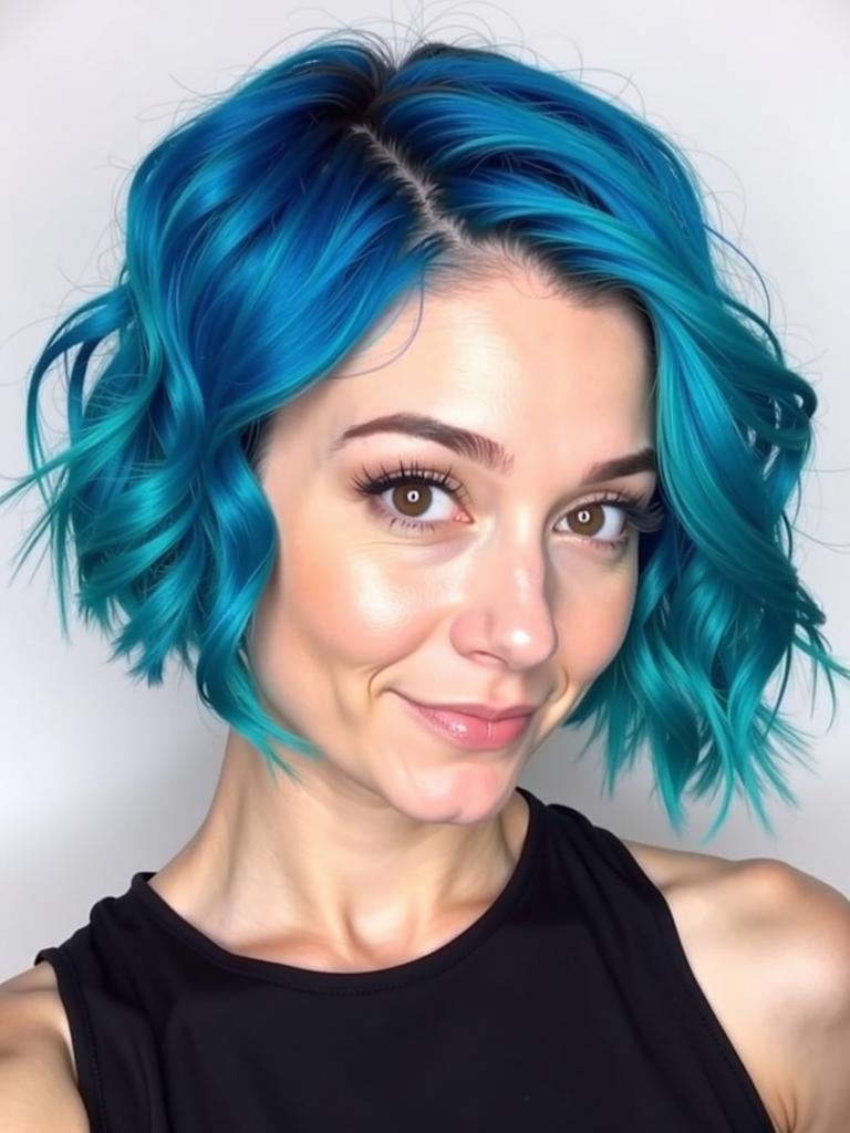 blue hair color ideas for short hair