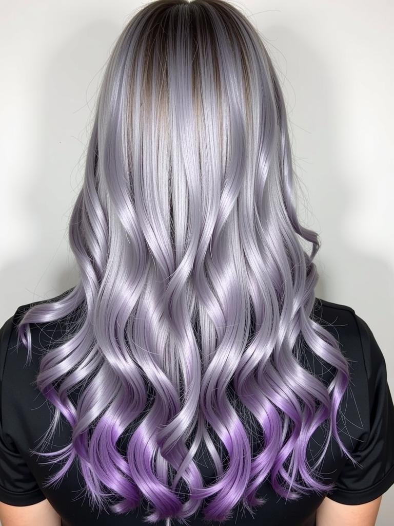 silver and purple hair color ideas