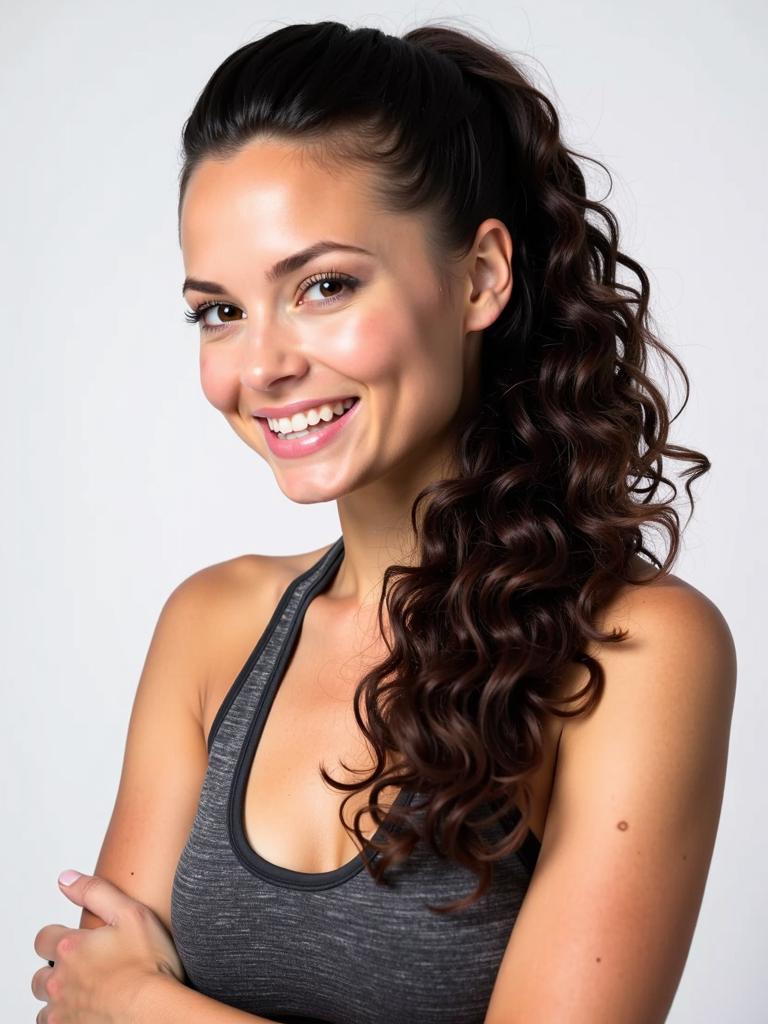 sports hairstyles for long curly hair