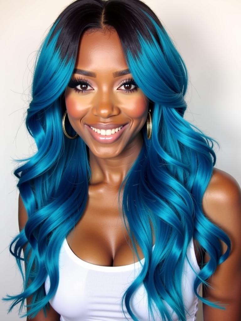 blue hair color ideas for black women