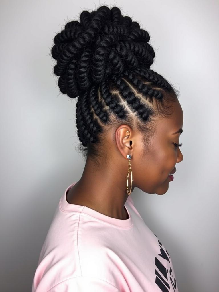 marley twist updo hairstyles black women