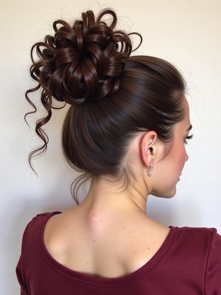 slicked bun hairstyles curly hair