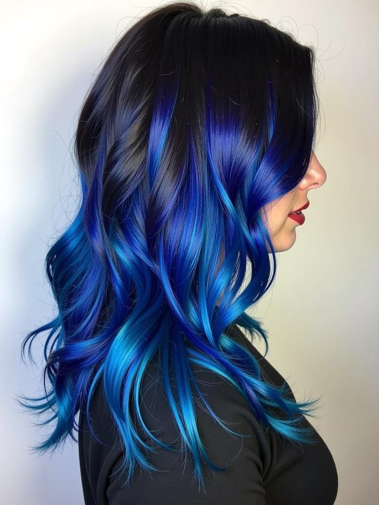 hair ideas black and blue