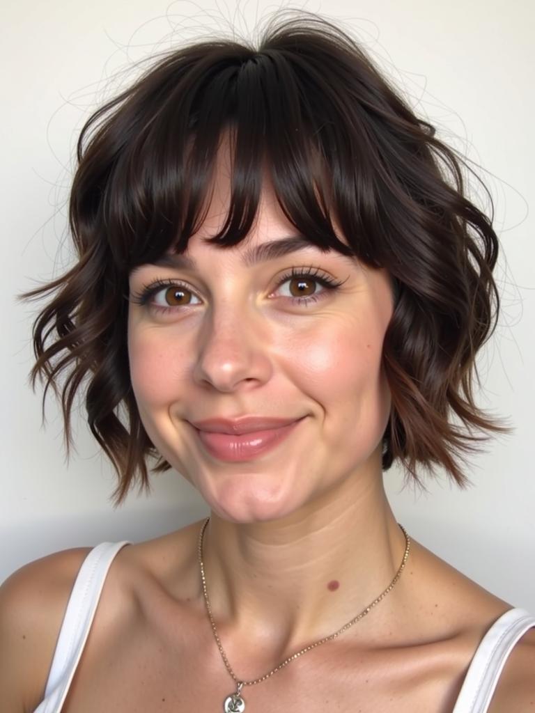 short wavy hairstyles with bangs